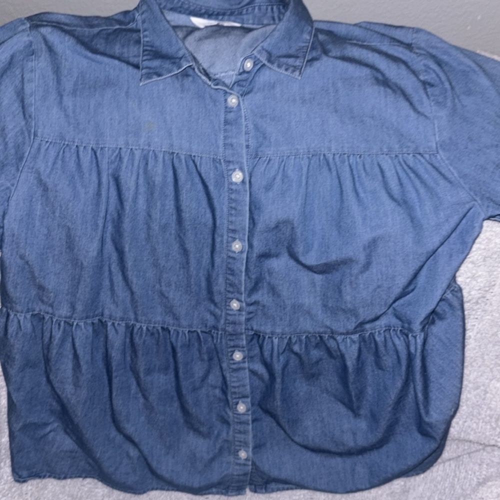 Time and Tru women’s denim style blouse sz large - Picture 5 of 7